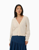 Part Two Anessa polka dot cardigan front view – Áines Boutique