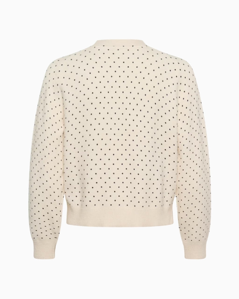 Part Two Anessa polka dot cardigan back view white background – Áines Boutique