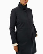 Part Two Carvin coat in navy, woman wearing side view – Áines Boutique