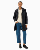Part Two Carvin coat in navy, woman wearing front view – Áines Boutique