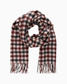 Part Two Kitha wool scarf in tawny port check pattern