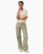 NatanyaPW pullover laid flat showing classic shape and ribbed trims