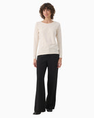 Tee laid flat showing Modal blend texture and slim shape