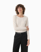 Slim long‑sleeved tee by Part Two in jersey fabric with round neckline