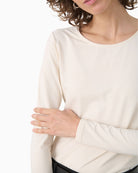 Close‑up front view of Nemajaspw tee showing neckline and slim silhouette