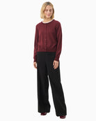 Slim fit wool cardigan with long sleeves and ribbed cuffs