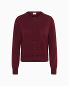 Front view of NoelaniPW cardigan worn closed showing clean silhouette