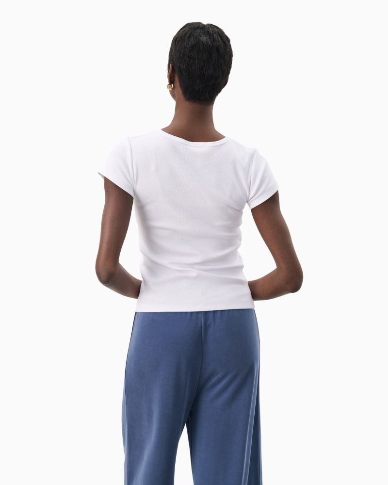 Back of Part Two RochellePW slim fit t-shirt in soft cotton with round neckline