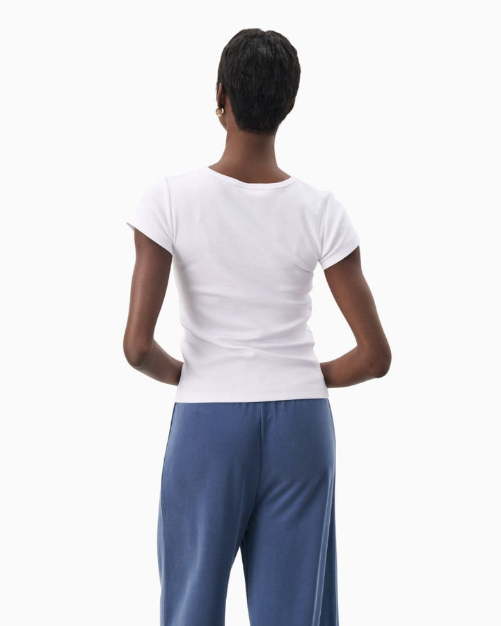 Back of Part Two RochellePW slim fit t-shirt in soft cotton with round neckline