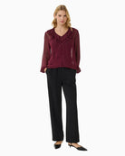 Part Two Sanaz blouse styled with black trousers for a refined everyday look