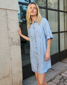 Woman wearing Part Two Sardia linen dress – Áines Boutique