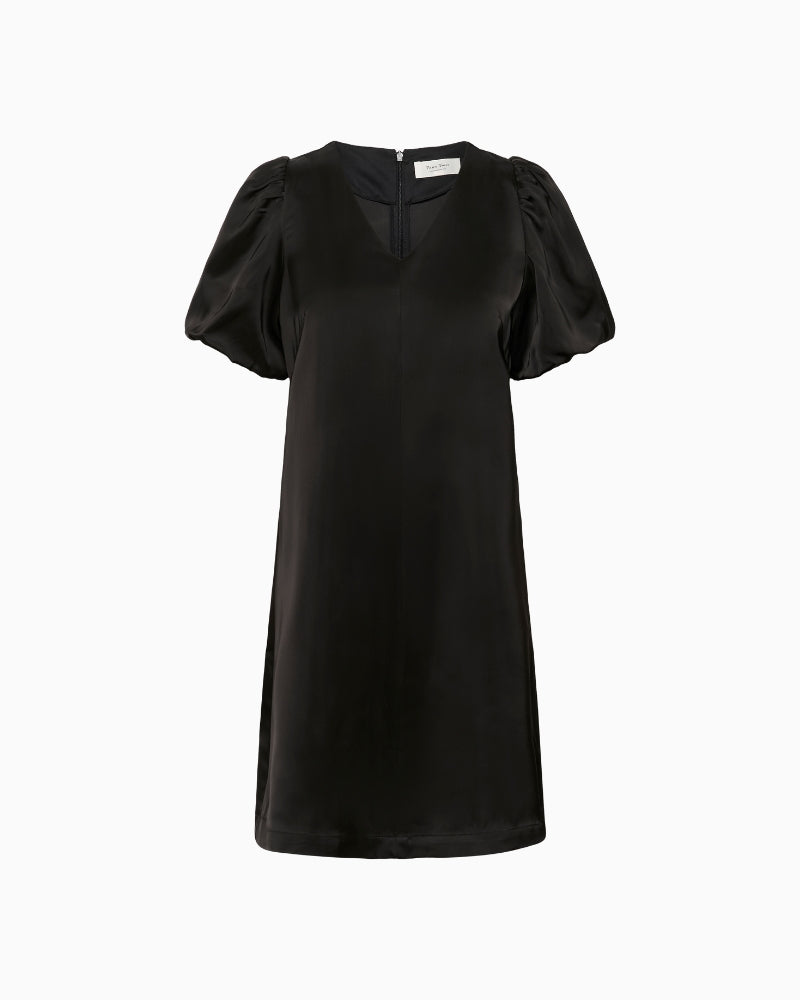 Part Two Ulva black dress with half sleeves and soft drape