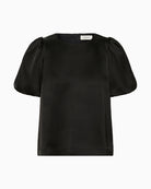 Front view of lightweight lined blouse in soft viscose