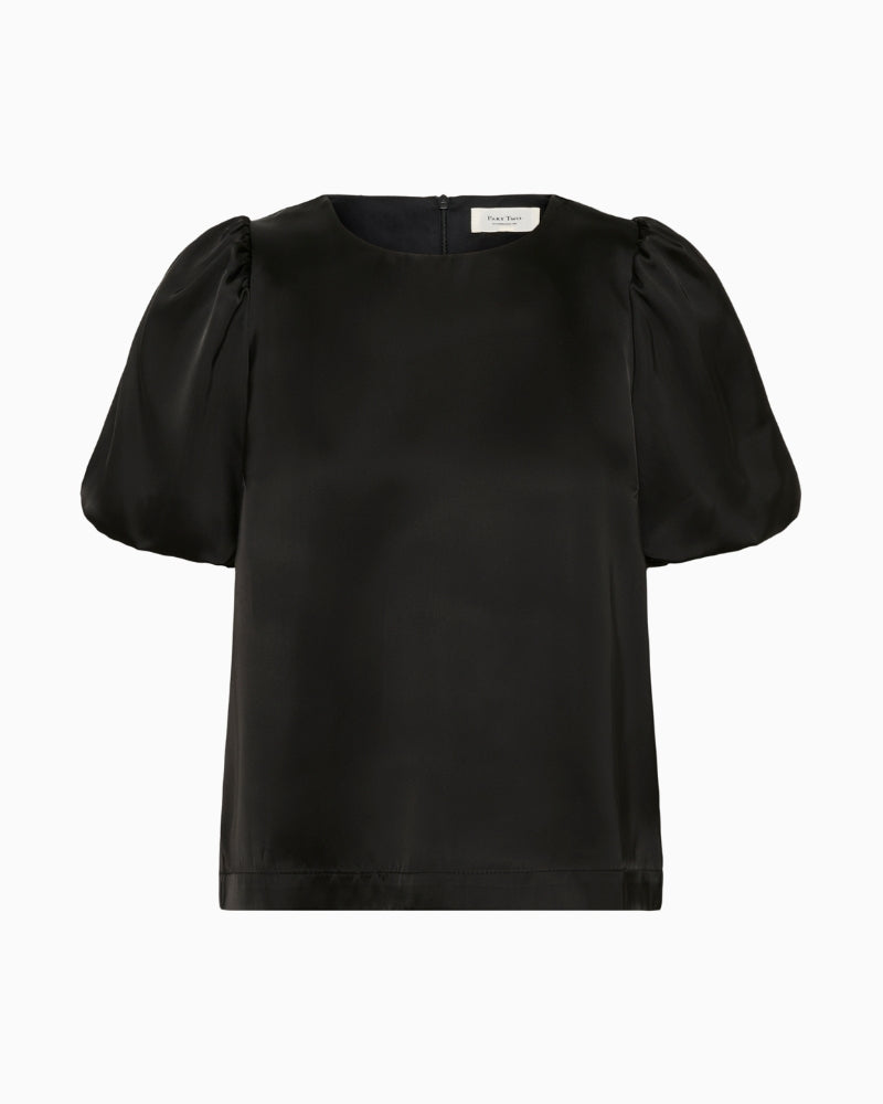 Front view of lightweight lined blouse in soft viscose