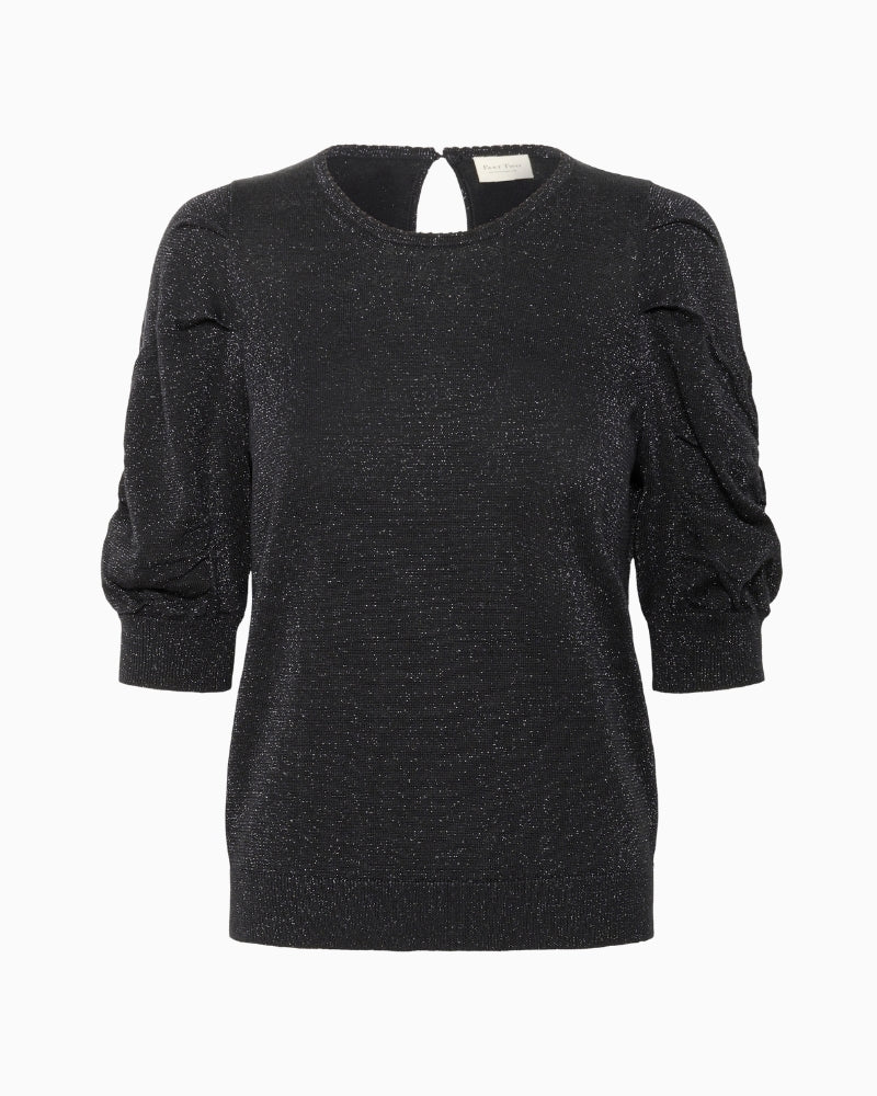 Front view of soft cotton blend tee in light grey