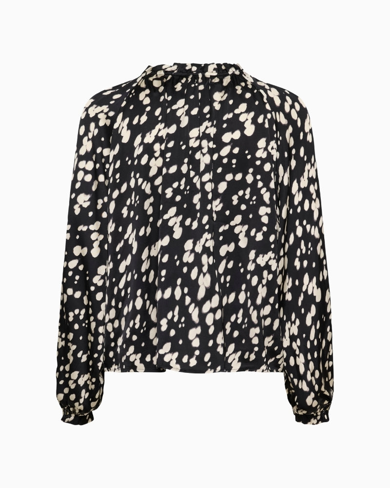 Back view of Part Two shirt with clean tailoring and smooth finish