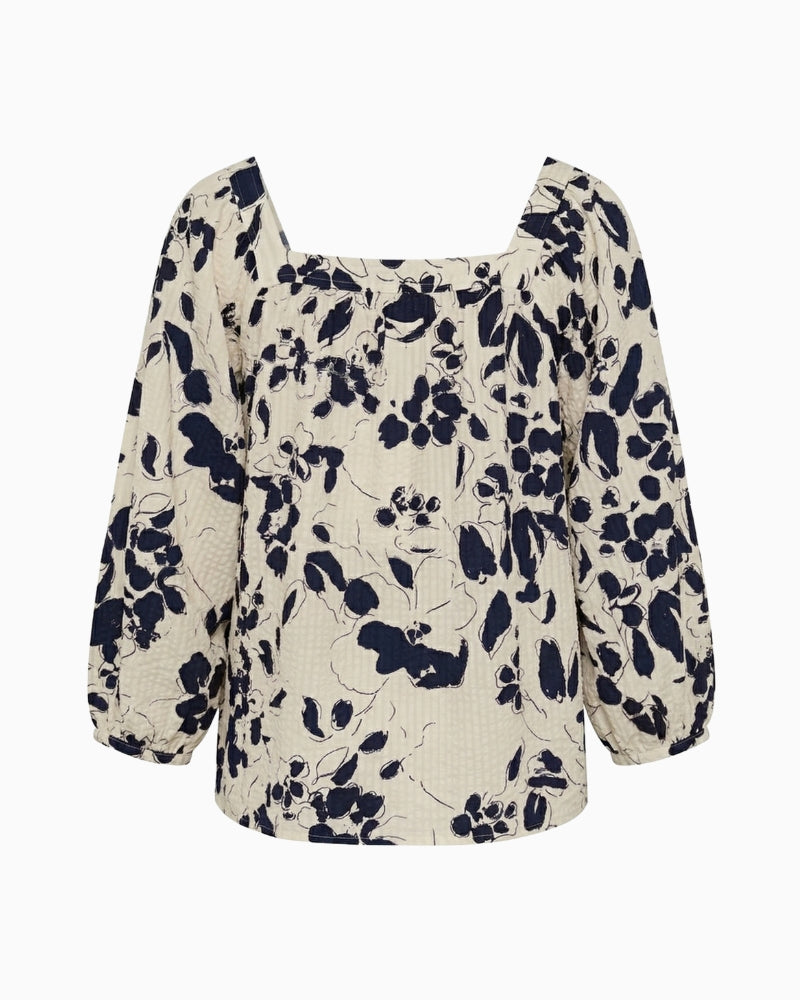 Part Two AlexinaPW Blouse navy floral back view