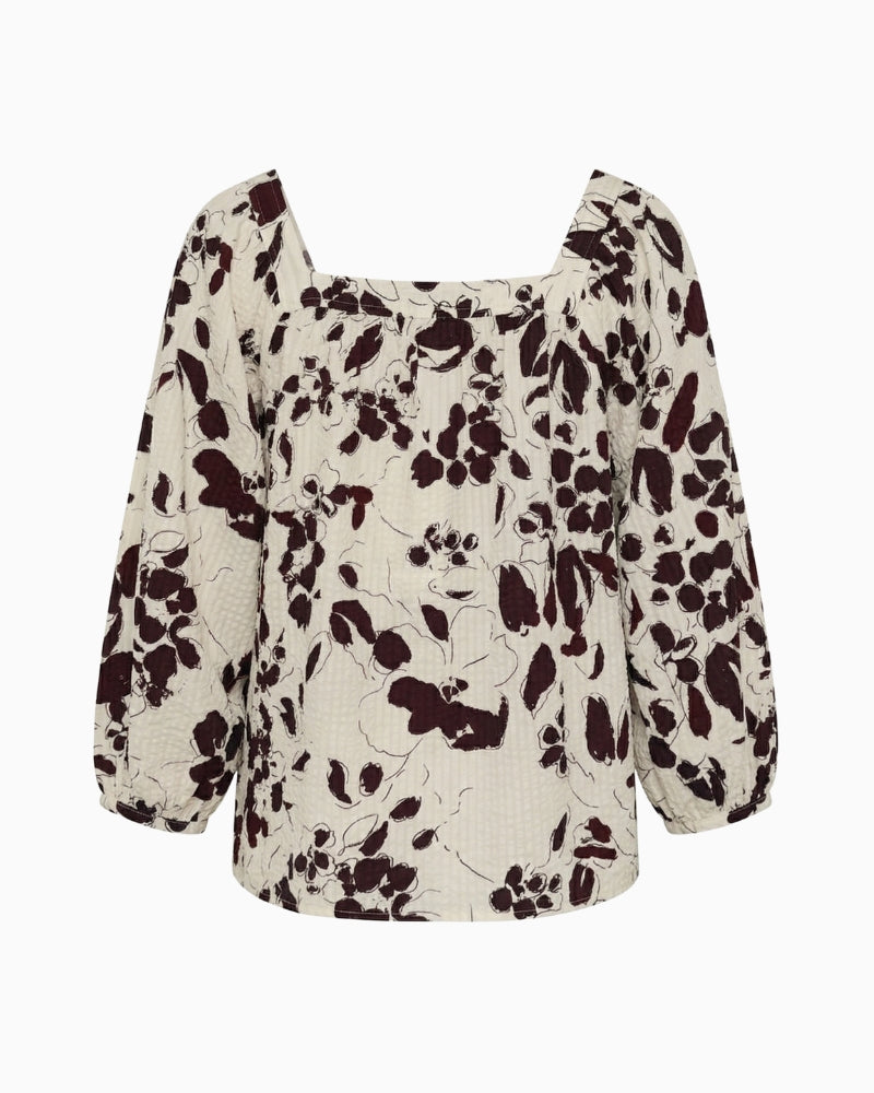 Part Two AlexinaPW Blouse wine floral back view