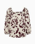 Part Two AlexinaPW Blouse wine floral front view