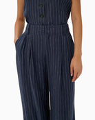 Part Two AliyaPW trousers navy waistband and pleat detail
