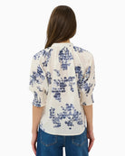 Part Two AlmeraPW blouse blue white back view