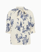 Part Two AlmeraPW blouse blue white fabric detail