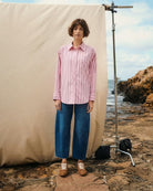 Part Two AnabellaPW Shirt Pink Stripe full length outfit view on model