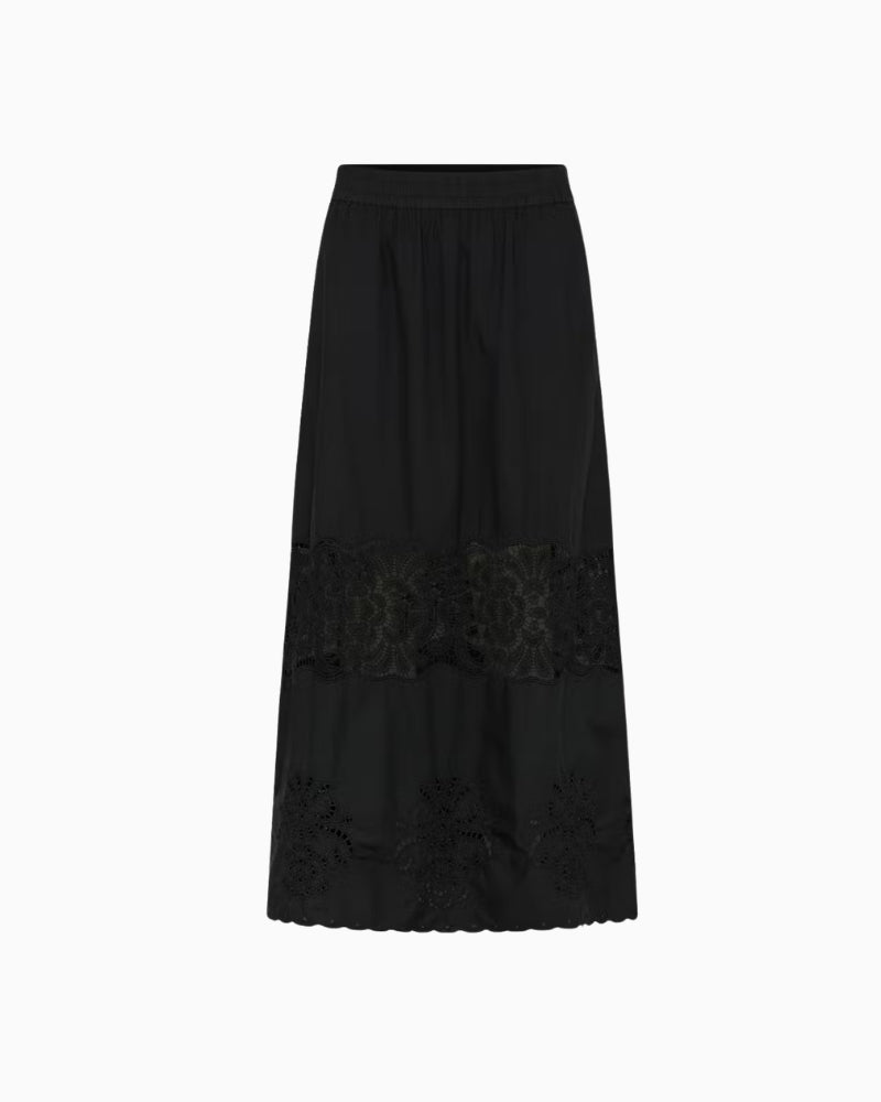 Part Two AnciaPW Skirt in black flat lay back view