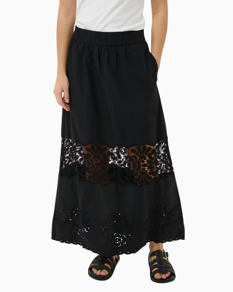 Part Two AnciaPW Skirt in black front view