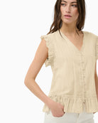 Part Two AnekaPW top side view ruffle hem detail