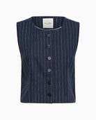 Part Two AzaniaPW Waistcoat navy flat lay view