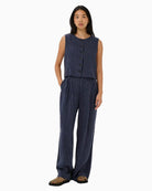Part Two AzaniaPW Waistcoat navy full outfit view