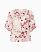 Part Two Azelia floral print peplum top pink flat lay front view