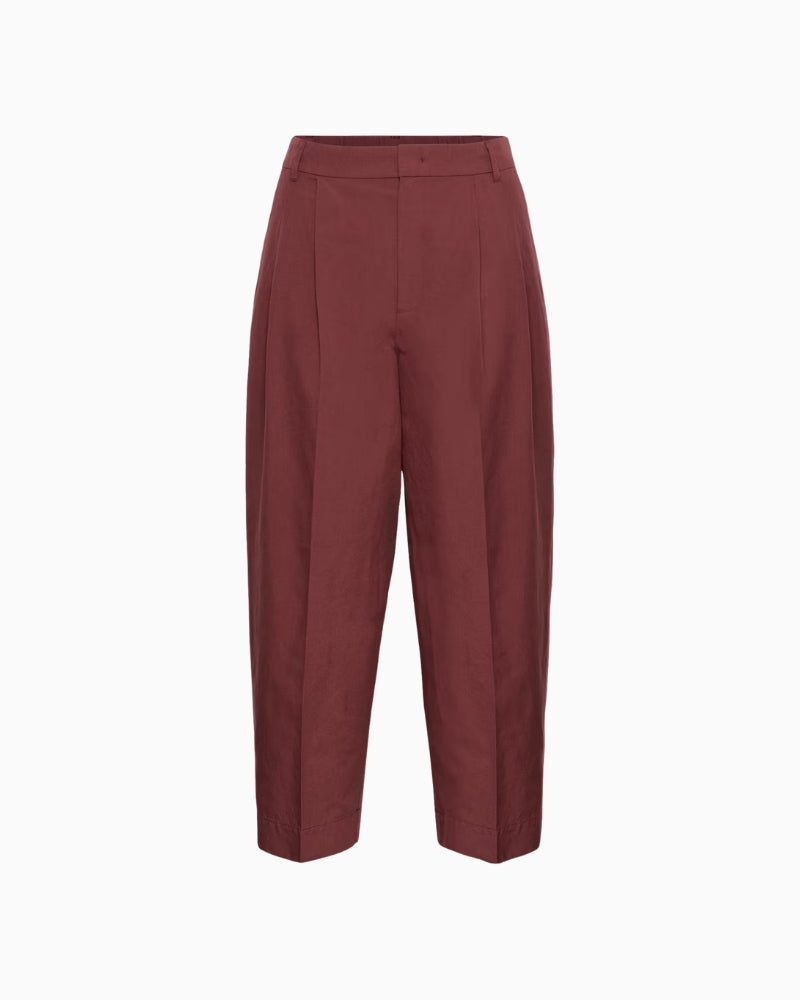 Part Two BeatrizPW Trousers in dark red flat lay