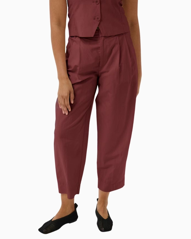 Part Two BeatrizPW Trousers in dark red front view