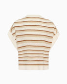 Part Two Belisia Pullover in Cream and Brown Stripe back view
