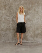 Part Two Benedikte Shorts in black model view