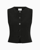 Part Two BenittaPW Waistcoat black button front detail