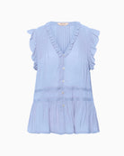 Part Two BernadetePW Blouse in blue button front detail