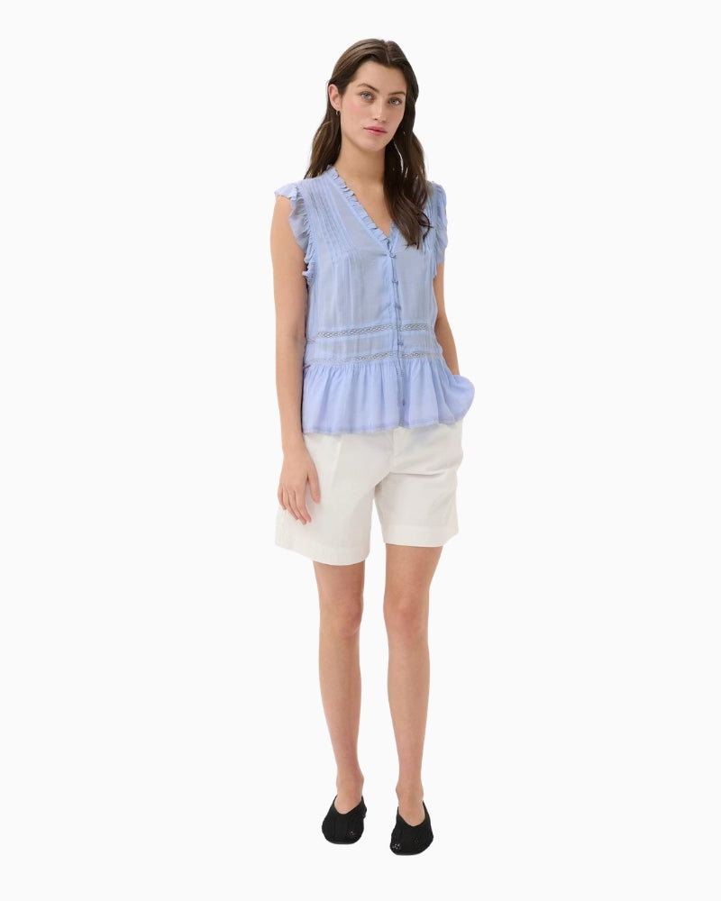 Part Two BernadetePW Blouse in blue front view