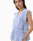 Part Two BernadetePW Blouse in blue side view