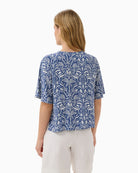 Part Two BertelinePW Blouse in blue and white back view
