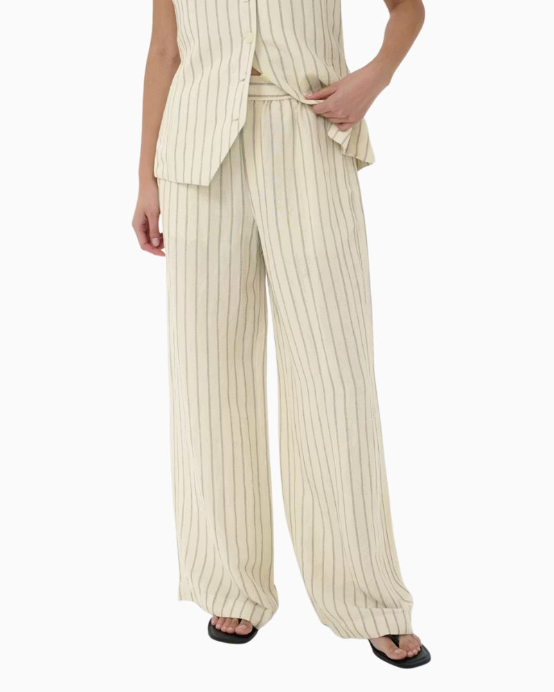 Part Two BianaPW Trousers in cream black front view