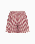 Part Two BigiPW Shorts in Dark Red gingham back view