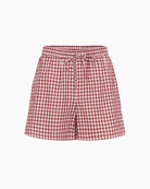 Part Two BigiPW Shorts in Dark Red gingham waistband detail