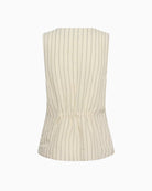 Part Two BintaPW Waistcoat in cream black flat lay back view