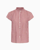 Part Two BjankaPW Blouse in Dark Red check button front detail