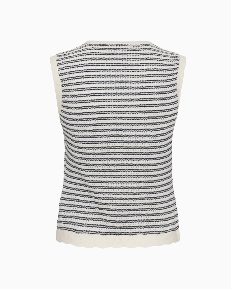 Part Two BolissaPW Top in navy stripe back view