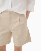 Part Two BonniPW Shorts in beige pleat detail