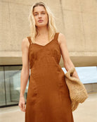 Part Two Botille Dress in brown model full length view